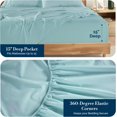 thumbnail image 2 of Casa Platino Juego de Sábanas Dobles de 600 Hilos: Suave 100% Algodón, Bolsillo Profundo, Tejido de Satén, Refrescante y Transpirable, 2 Fundas de Almohada - Azul, 2 of 5