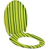 Designer Toilet Seat, Green Cabana Strip