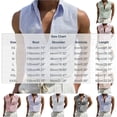 thumbnail image 3 of JTSRKL Mens Striped Sleeveless Shirts Stand Collar Button Up Casual Vest Solid Vintage Lightweight Breathable Summer Layering Tank Tops Khaki M, 3 of 5