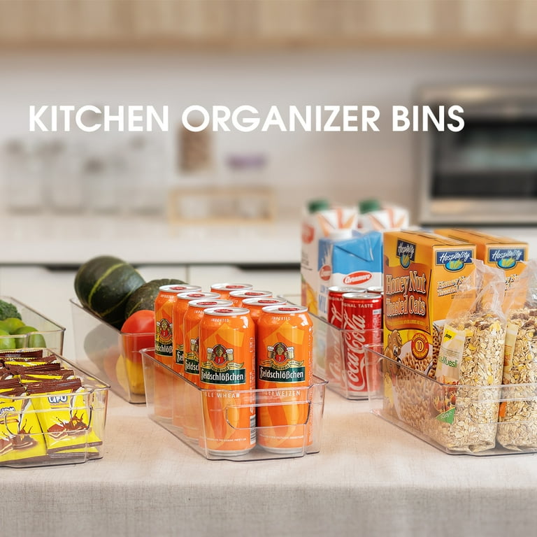 Stackable Refrigerator Organizer Bins, 6 Pack Clear