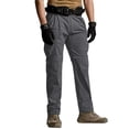 thumbnail image 2 of Domzest Mens Cargo Pants Tactical Pants Baggy Outdoor Waterproof Ripstop Workout Trousers Hiking Big&Tall Pant with Pockets Light Blue L, 2 of 4