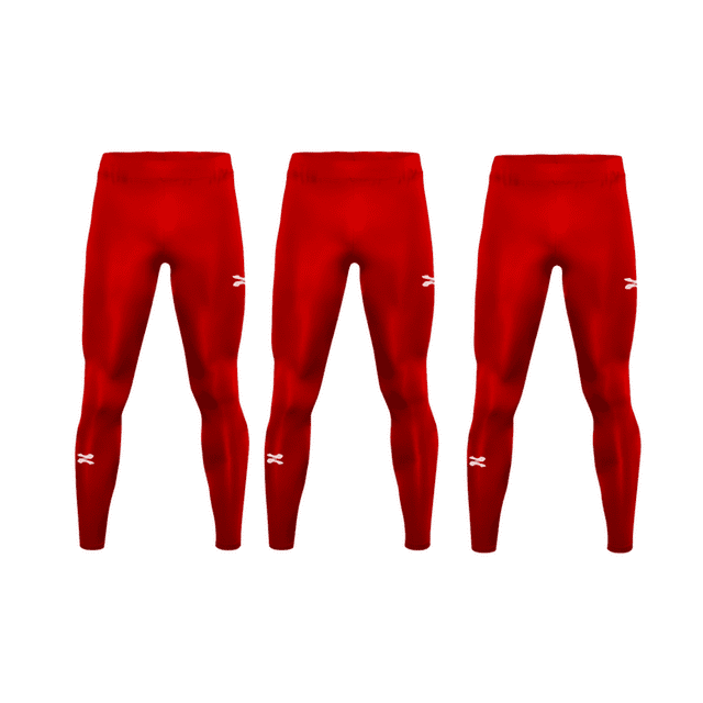 ZAPARI Licra Deportiva Larga Interior, Mallas Deportivas para Hombre. Leggins de Compresión y Secado rojo M