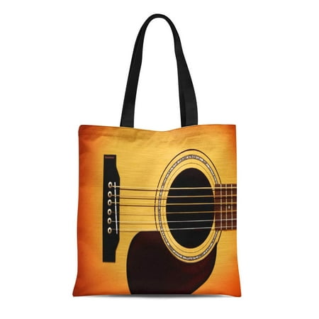 ASHLEIGH Canvas Tote Bag Music Sunburst Acoustic Guitar Strings Country Musical Musician Cool Reusable Handbag Shoulder Grocery Shopping (Best Acoustic Guitar For Country Music)