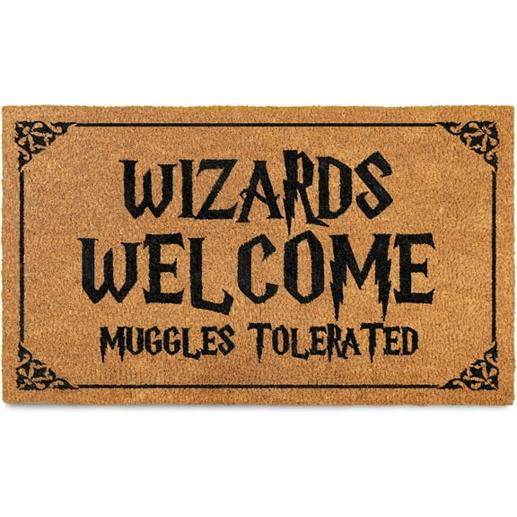Welcome Muggles Tolerated Potter Door Mat , Potter Doormat, Potter Welcome Mat, Potter Outdoor Decor Funny Nerd Gift, Nerd Welcome Mat, Geek Decor Nerdy Decor Geek Door Mat 16x24 inch