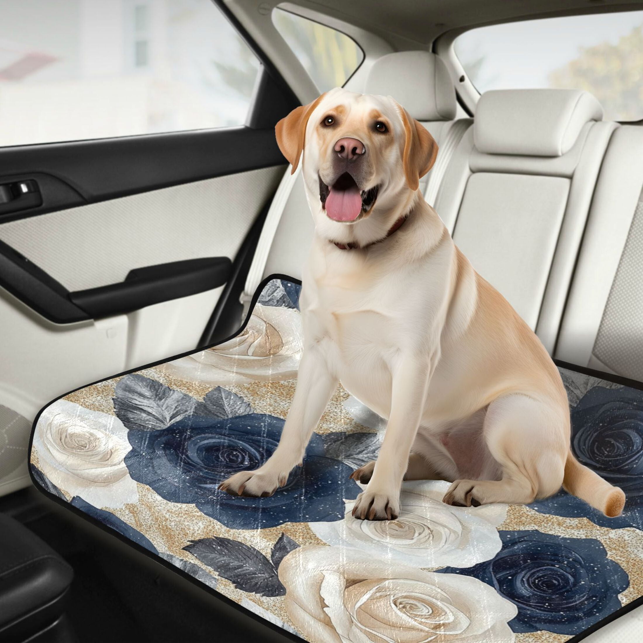 Qxltty Luxurious Floral Cat litter Pads Pet Set of 2 Diaper Mats Center Anti-leakage Layer Absorbent Soft and Comfortable