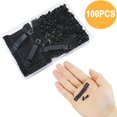 thumbnail image 4 of Perchas para cuadros con dientes de sierra, 100 piezas, perchas para colgar marcos de fotos de acero negro, 200 tornillos para pinturas de relojes de pared, decoración artesanal de madera, carteles, m, 4 of 5
