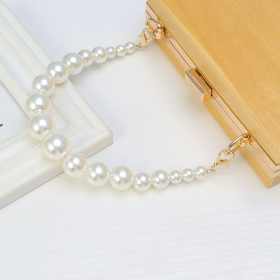 SOPOTUTU White Metal Clutch Strap for Handbag, 11.8 x 0.8 x 0.8 in, Imitation Replacement Strap Set