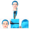 thumbnail image 3 of Cabeza de maniquí con soporte de pinza para trenzado de cabello, cabeza de maniquí de práctica para peluquería, cosmetología, conjunto de peluca de cabello falso, 3 of 10