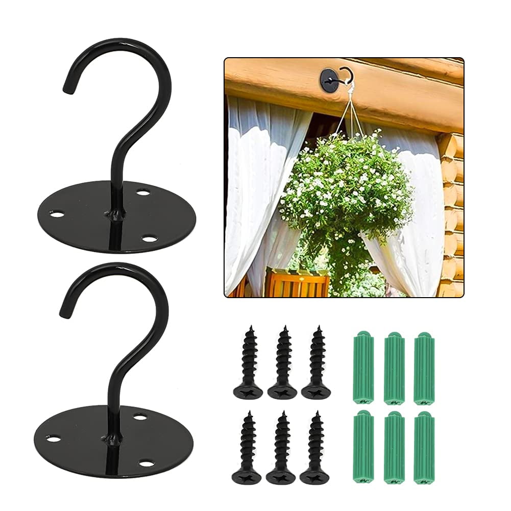 2 Pack Ceiling Hooks, Metal Wall Mounted Ceiling Hooks Plant Brackets