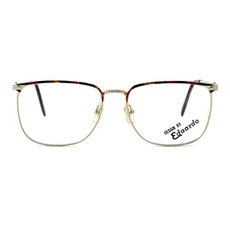 Fashion Optical Company Designer Reading Glasses E2055 in Gold & Demi-Amber 57mm with Case +3.50