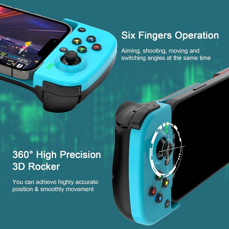 Phone Controller for iPhone/Android Support Phone Case, Mobile Gaming Controller with Ergonomic Design - Wireless Gamepad for Cloud Gaming & PS Remote Play