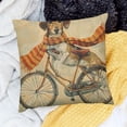 thumbnail image 2 of BANET Lovely Animal Dog Throw Pillow Covers Riding a Brown Bicycle with Funny Letters Pillow Case Square Pillowslip for Home Sofa Bedding 12x12in, 2 of 5