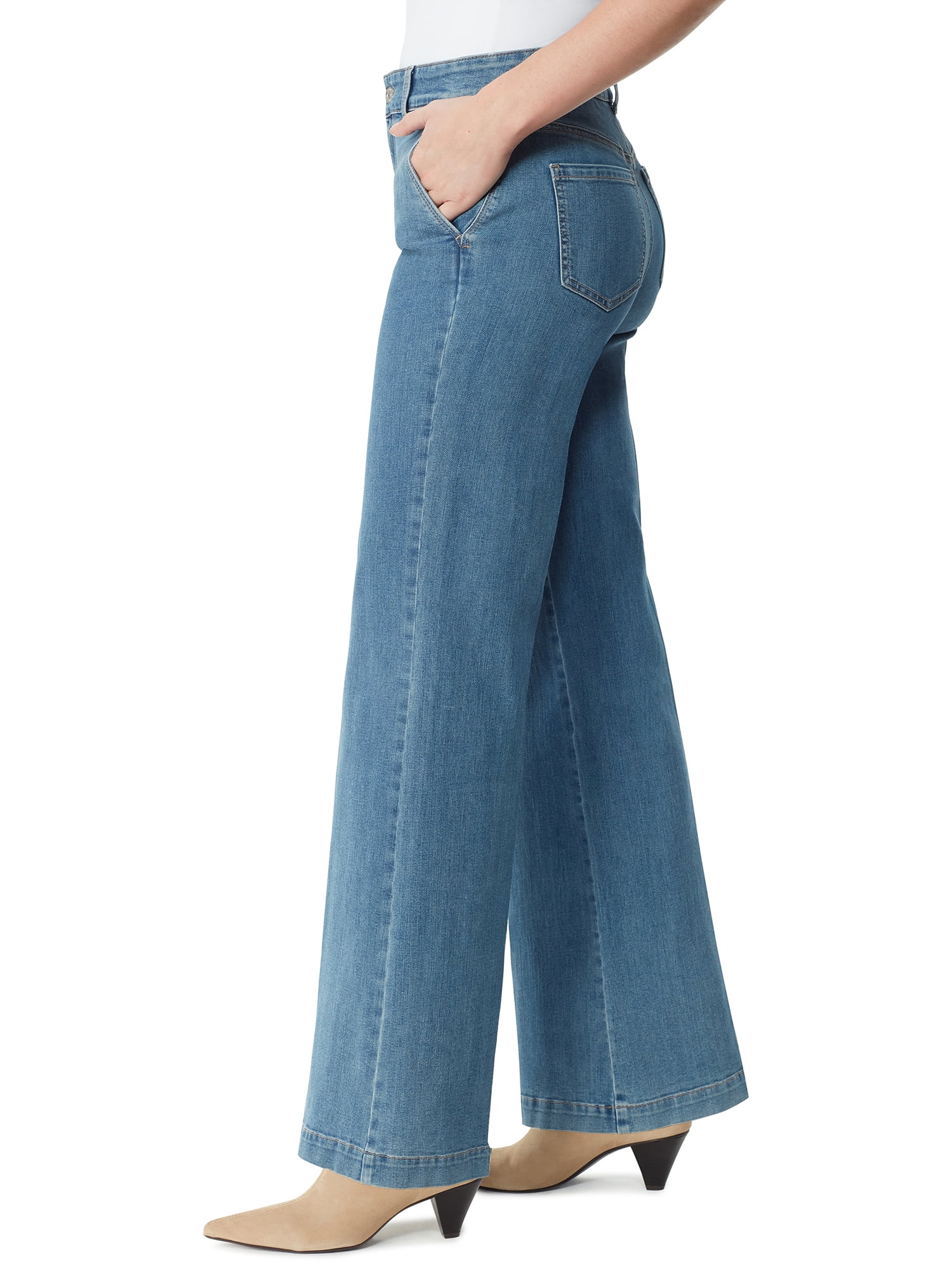 Gloria Vanderbilt Women's High Rise Flare Trouser Jean, Regular and Short Inseams