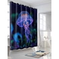 thumbnail image 3 of Shower Curtains Jellyfish Bath Curtain Ocean Marine Life Waterproof Bathroom Shower Curtain Set with Hooks Decoration 72 x 72 Inches, 3 of 7