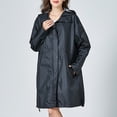 thumbnail image 2 of Chaqueta Larga Impermeable Al Aire Libre Con Capucha Impermeable Ligera Para Mujer L Negro SM SunniMix Chubasquero de mujer, 2 of 8