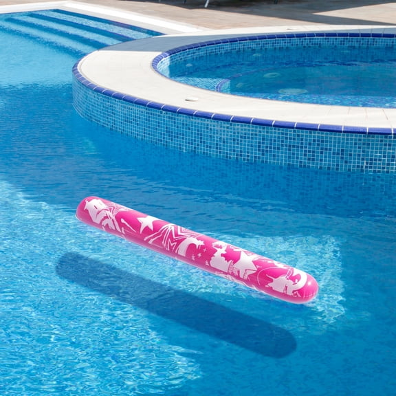 Swim Central 60" Inflatable Graffiti Art Stars Swimming Pool Fun Noodle - Pink/White