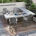 thumbnail image 2 of FOOWIN Tall Adirondack Chair Set of 2, HDPE All-Weather Adirondack Bar Stools with Connecting Tray, Grey, 2 of 9