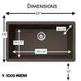 thumbnail image 5 of Houzer Quartztone 33 in Mocha Granite Composite Undermount Single Bowl Kitchen Sink - V-300U MOCHA, 5 of 7