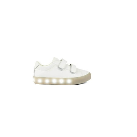 

POP SHOES Little Kid s Holiday Velcro Light Up Sneakers White 12