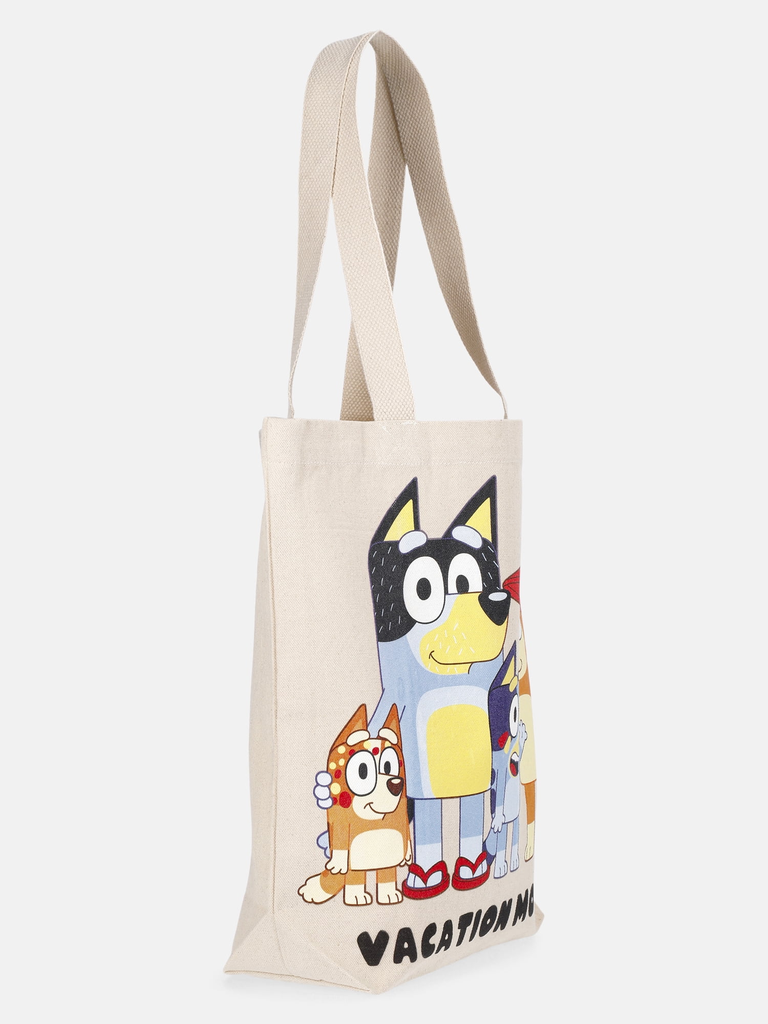Bluey Women's Vacay Mode 13.5" Tote Bag, Blue Natural Canvas