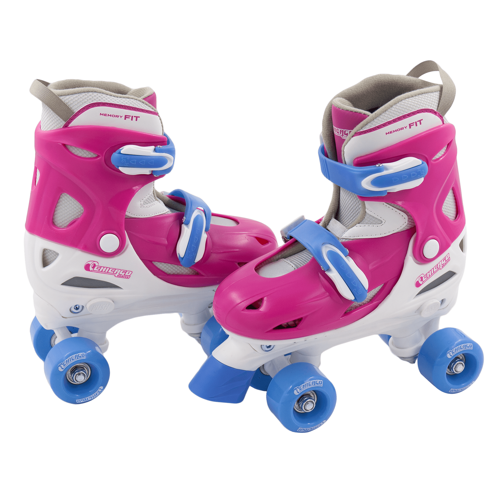 MLB公式正規品 ヴィンテージ レタリング ジムサック CLE(Pink) Chicago Girls' Adjustable Quad Roller Skates Combo Set Pink