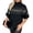 Black, variant on Women's Elegant Mock Neck Sequin Top, Short Batwing Sleeve Sparkly Blouse, Loose Fit Party Pullover