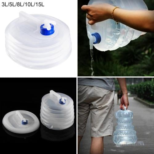 Collapsible Water Carrier Container Foldable Bucket Camping Outdoor With Tap 5L 