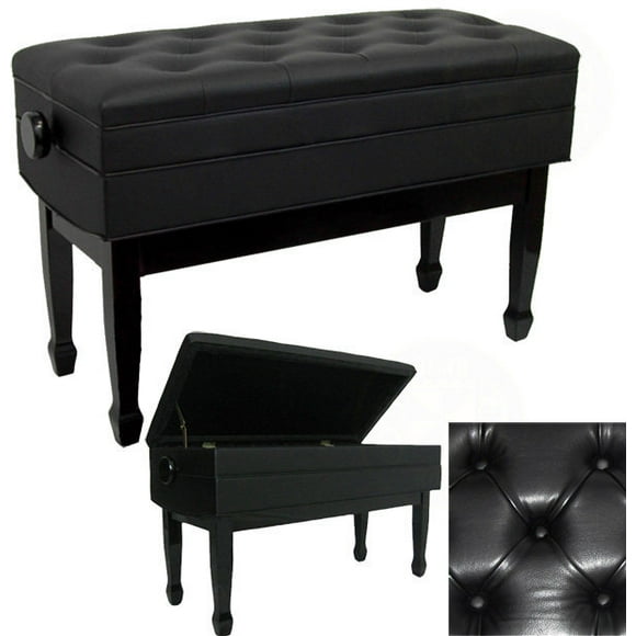 Benchworld MAESTRO PRO 1GPE Duet Adjustable Concert Piano Bench - 34", Padded, Polished Ebony