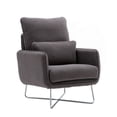 thumbnail image 3 of Leisure Accent Chair, Modern Comfy Teddy Short Plush Armchair with Lumbar Pillow and Unique Legs, Upholstered Single Sofa Armchairs for Bedroom,Living Room, 3 of 6