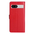 thumbnail image 5 of SaniMore for Google Pixel 7A 6.1" 2023 Case, PU Leather Skin with Embossed Cat Flip Magnetic Cover Card Slots Kickstand Detachable Lanyard Full Around Protective Wallet Shell, Red, 5 of 10