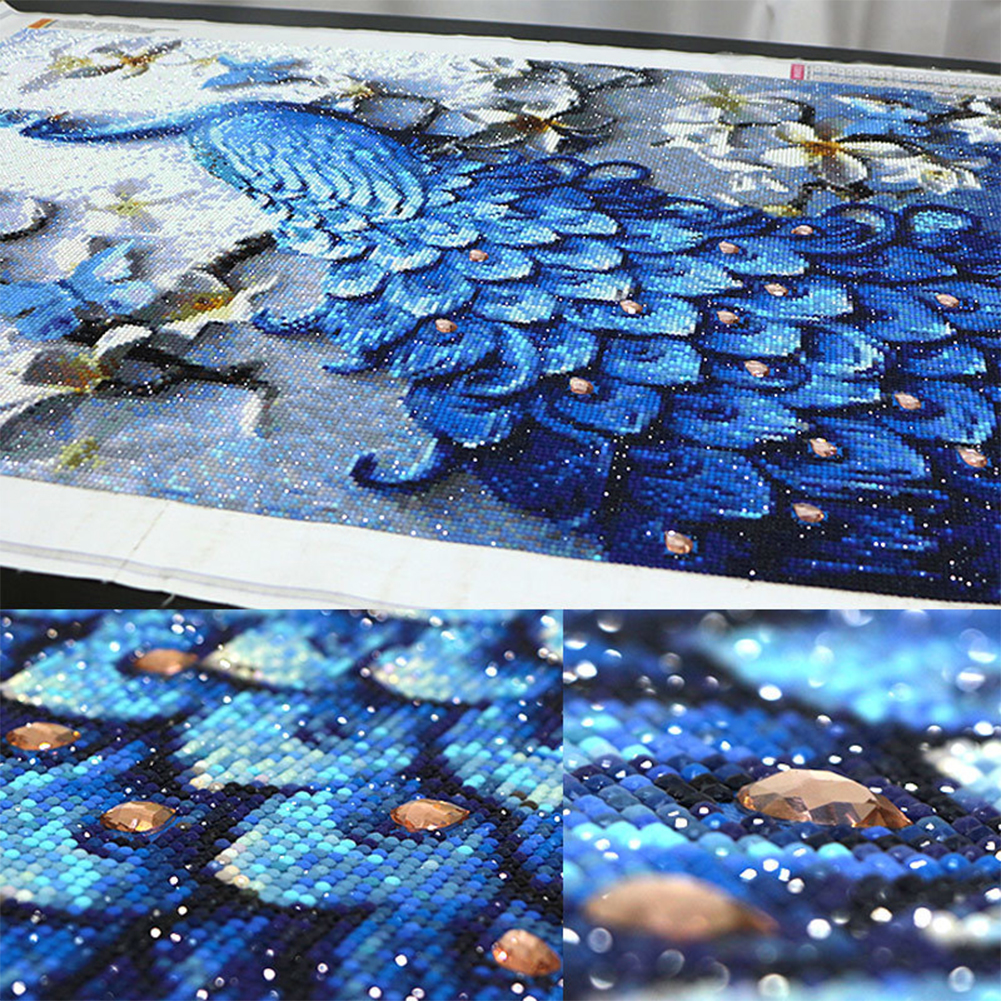 5D Peacock Diamond Painting Full Rhinestone Embroidery CrossStitch DIY Art Decor