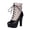 Black, variant on High Heel Ankle Boots for Women Round Toe Vintage Victorian Booties Wingtip Two-Toned Lace up Fall Winter Dress Shoes