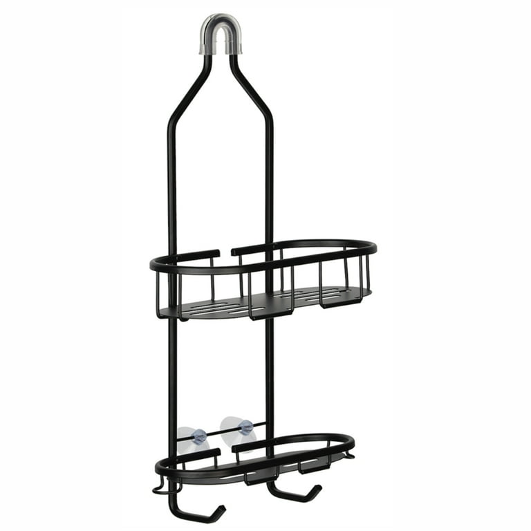 ADOVEL Shower Caddy Hanging, 2 in 1 Shower Caddy Over Shower Head/Door,  Sturdy Bathroom Shelf Organizer with Adjustable Height, Never Rust, No