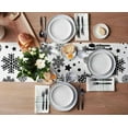 thumbnail image 3 of Christmas Table Runners 36 inches Long, Winter Black Snowflake White Table Runner Farmhouse Dresser Scarves,Christmas Table Runner Decoration for Dining Coffee Table Holiday Party Wedding, 3 of 8