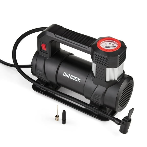 Windek Tire Inflator Portable Air Compressor, 120psi 120V, Inflating Time 4mins, 26-in Air Hose 25.5-in Power Cord