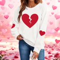thumbnail image 2 of Valentine Sweatshirts For Women Cotton Couples Heart Graphic Crewneck Pullover Soft Fashion Valentines Shirts, 2 of 9