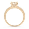 thumbnail image 2 of 1.71 ct Round Cut Simulated Champagne Diamond Solitaire with Simulated Diamond Accents 18K Yellow Gold Womens Engagement Ring, 2 of 3