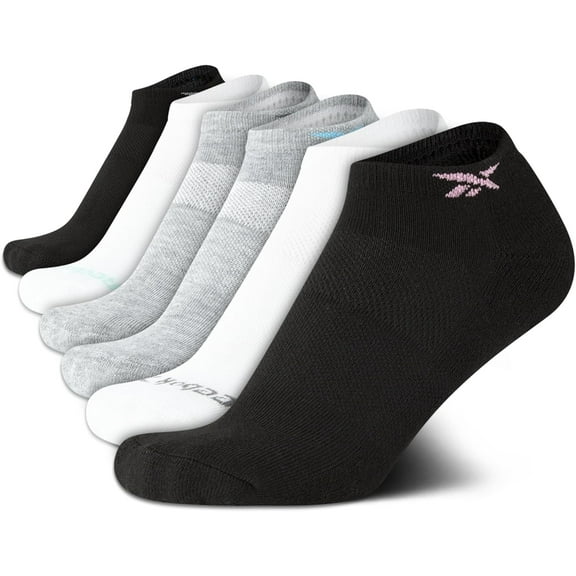 Reebok Women's Low Cut Socks - 6 Pk Cushion No Show Size 4-10 Assorted Color
