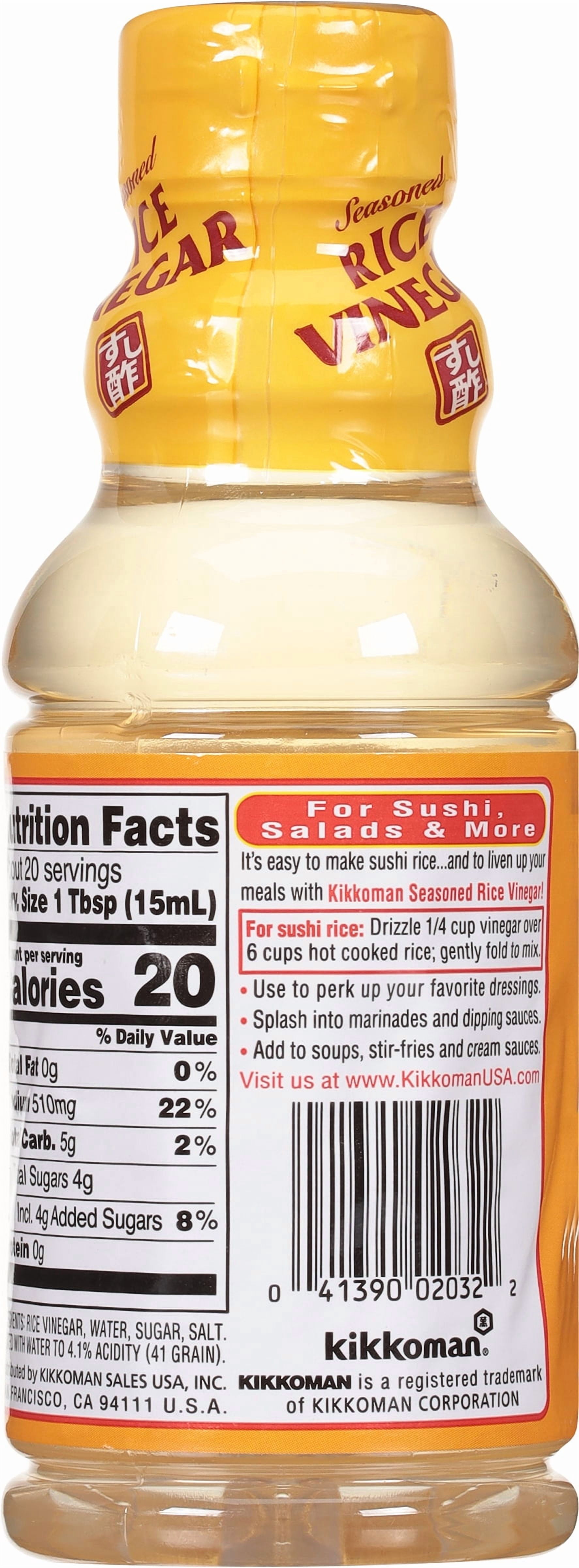 (8 pack) Kikkoman Seasoned Rice Vinegar, 10oz, 1 Count, Shelf Stable, Plastic Bottle, Great for Salads, New
