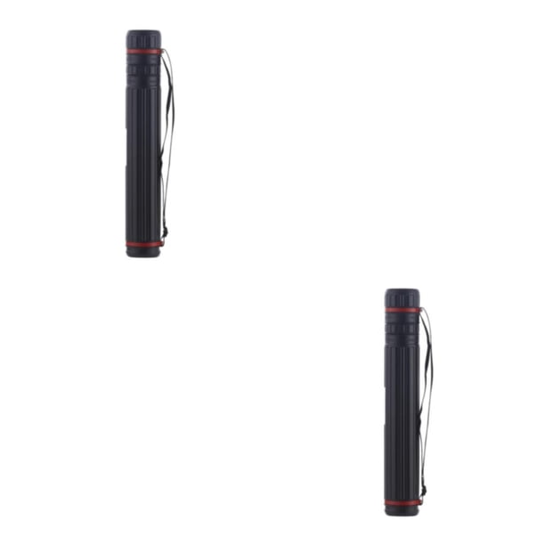 Billuyoard Obra telescópica del tubo de almacenamiento del cartel del documento para el papel de desplazamiento del plano Negro 72x7cm 2Conjunto