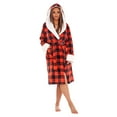 thumbnail image 1 of Keanu Womens Checked Sherpa Fleece Dressing Gown, 1 of 4