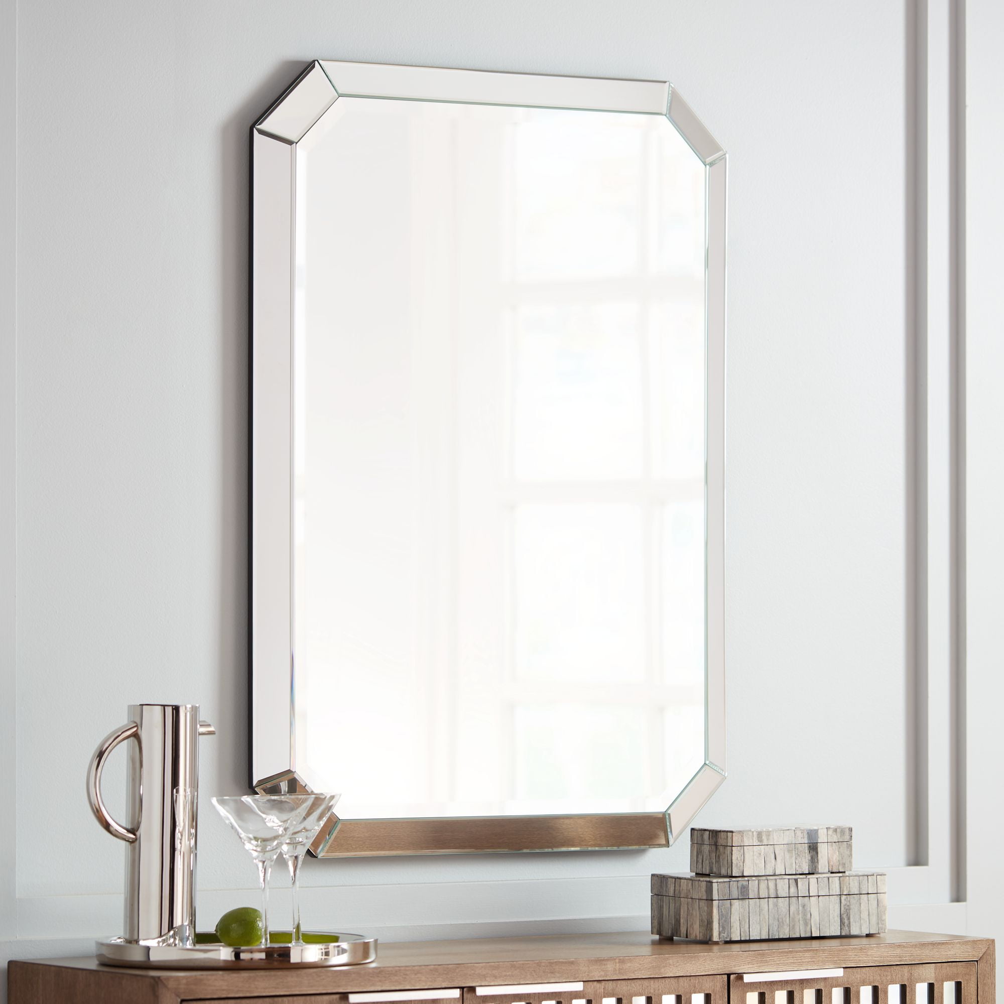 rectangular wall mirrors wood