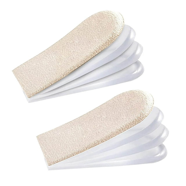 4 Paires d'Insertions de Levage de Talon Ajustables - Gel de Silicone, Rehaussement/coussin de Taille, Autocollant, Réutilisable/lavable, Convient à la Plupart des Chaussures, pour Hommes/femmes, Réduit la Fatigue des Pieds