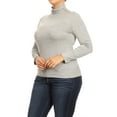 thumbnail image 2 of Women's Solid Long Sleeve Turtleneck Lightweight Pullover Plus Size Top Sweater, 2 of 5