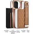 thumbnail image 4 of Case for iPhone 14 Pro Max, Premium PU Leather Phone Case with Kickstand, Luxury Gold Plating Edge Hand Finger Strap Cute Holder Gift for Women Girls Soft Thin Protective Cover,6.7 inch-Black, 4 of 10