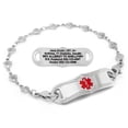 thumbnail image 1 of MedicEngraved Stainless Steel Custom Medical Alert Bracelet - 5mm Heart Link, 1 of 7