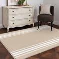 thumbnail image 3 of Farmhouse Khaki 4x6 Area Rugs for Living Room, White Stripe Non Slip Floor Mat Washable Low-Profile Indoor Carpet for Bedroom, Dining Room, Bathroom, 3 of 9