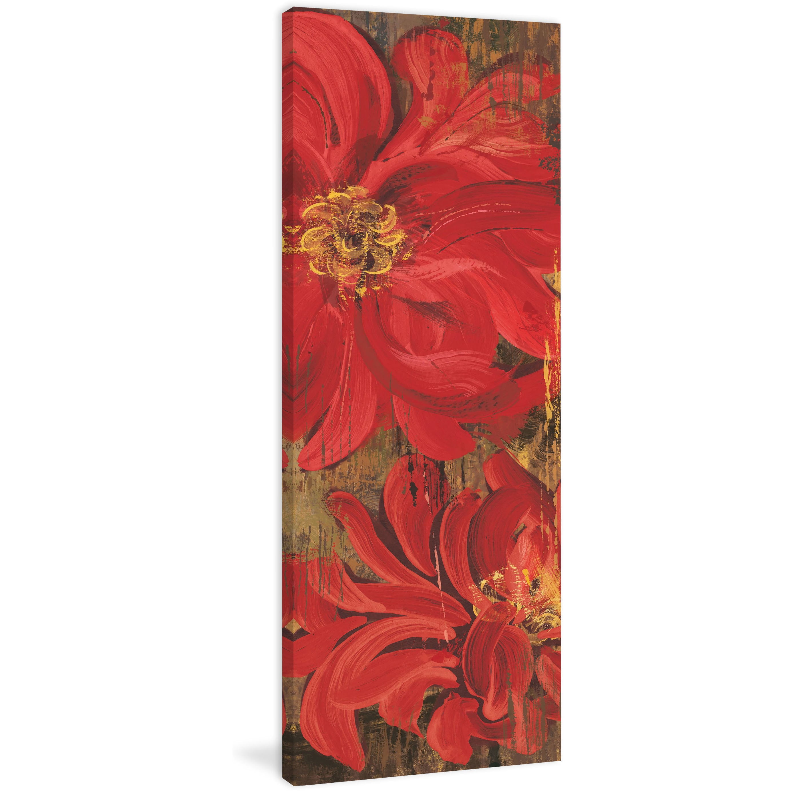 Marmont Hill "Floral Frenzy Red V" Painting Print on Canvas