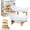 2 Tier White, variant on 3 Tier Oval Fruit Basket Bowl for Kitchen Countertop with Bamboo Stand Rack Tiered Hanging Serving Fruits Vegetable Tray Produce Organizer Wooden Display Holder Stand Vertical Storage