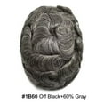 thumbnail image 2 of LYRICAL HAIR Mens Hair System Durable Fine Mono Center Mens Toupee Human Hair Replacement Thin Skin Toupee for Men Bleached Knots Toupee Hair for Man Black Brown Blonde Gray Hair Piece, 2 of 6